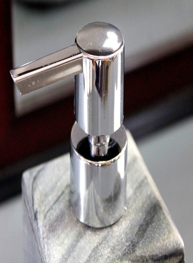 KLEO Soap/Lotion Dispenser - Made of Genuine Indian Marble - Luxury Bathroom Accessories Bath Set - Black/Grey - Image 5